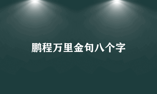 鹏程万里金句八个字