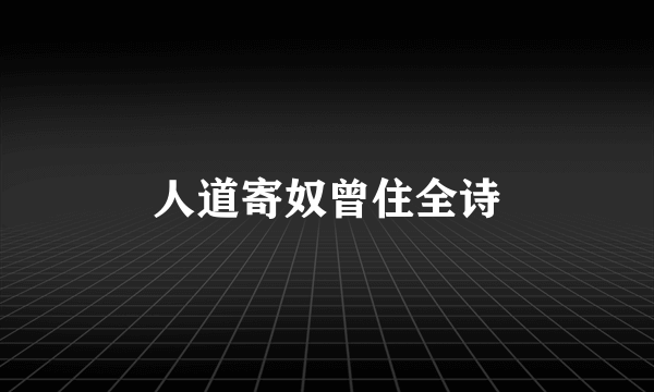 人道寄奴曾住全诗