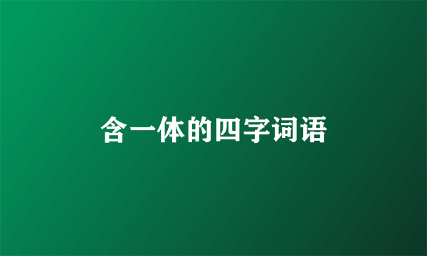 含一体的四字词语