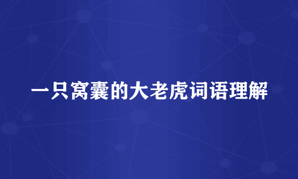 一只窝囊的大老虎词语理解