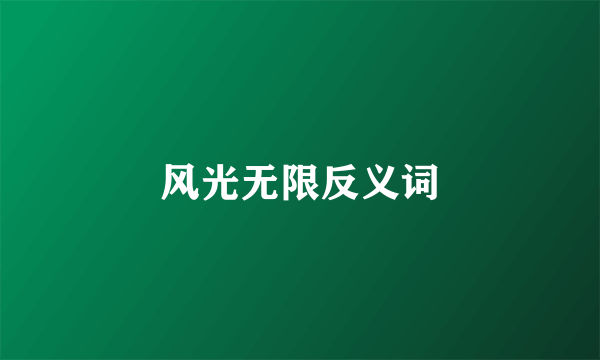 风光无限反义词