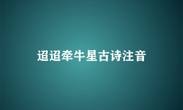 迢迢牵牛星古诗注音