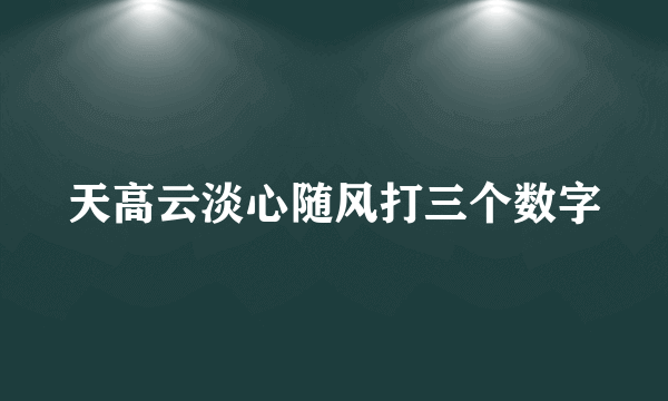 天高云淡心随风打三个数字