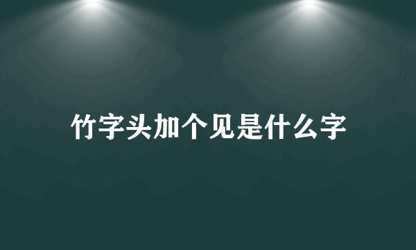 竹字头加个见是什么字