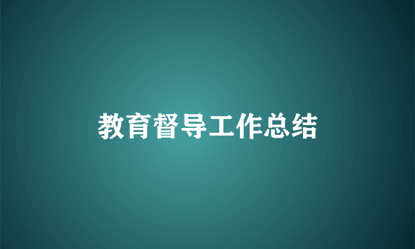 教育督导工作总结