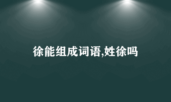 徐能组成词语,姓徐吗