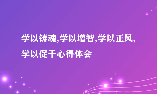 学以铸魂,学以增智,学以正风,学以促干心得体会