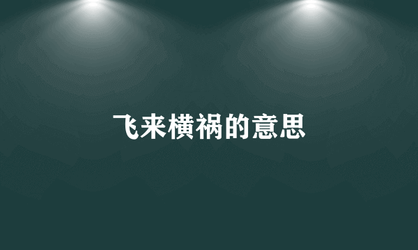 飞来横祸的意思