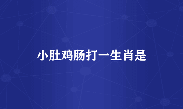 小肚鸡肠打一生肖是