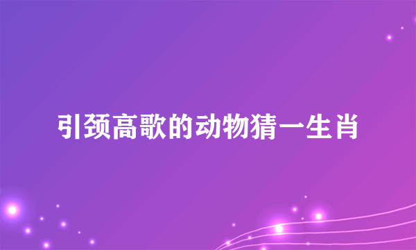 引颈高歌的动物猜一生肖