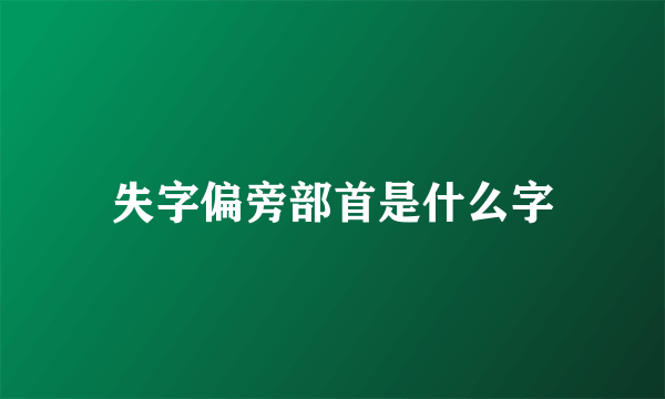 失字偏旁部首是什么字