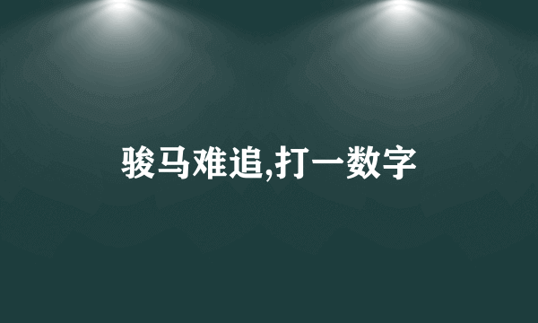 骏马难追,打一数字