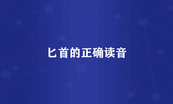 匕首的正确读音