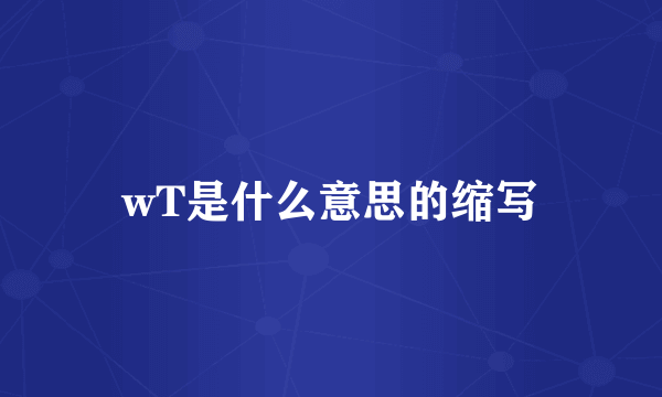 wT是什么意思的缩写
