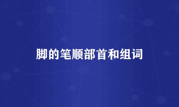 脚的笔顺部首和组词
