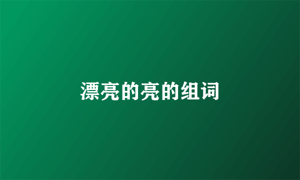 漂亮的亮的组词