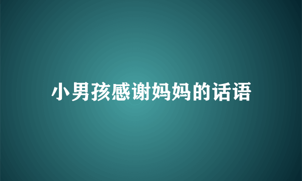 小男孩感谢妈妈的话语