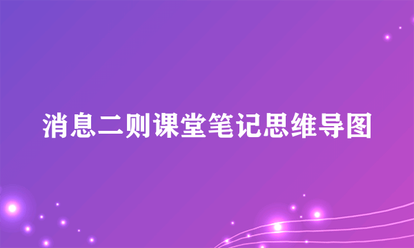 消息二则课堂笔记思维导图
