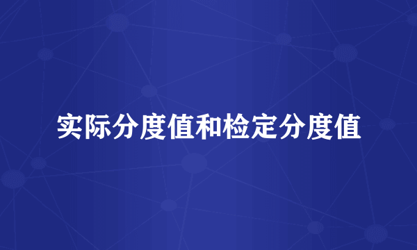 实际分度值和检定分度值