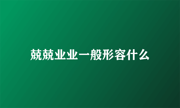 兢兢业业一般形容什么