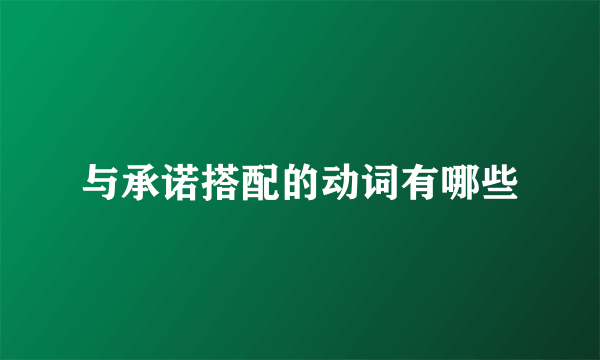 与承诺搭配的动词有哪些