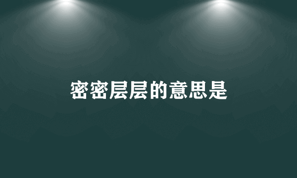 密密层层的意思是