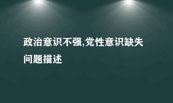 政治意识不强,党性意识缺失问题描述