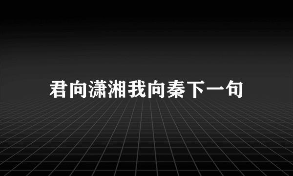 君向潇湘我向秦下一句