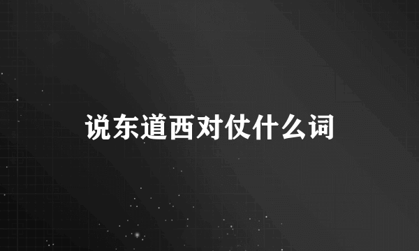 说东道西对仗什么词