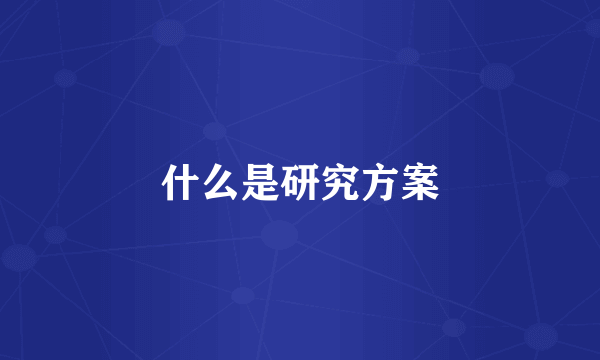 什么是研究方案
