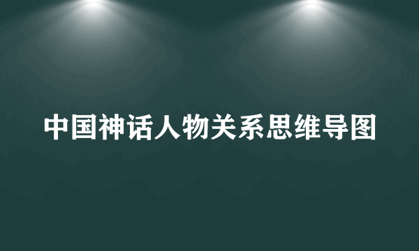 中国神话人物关系思维导图