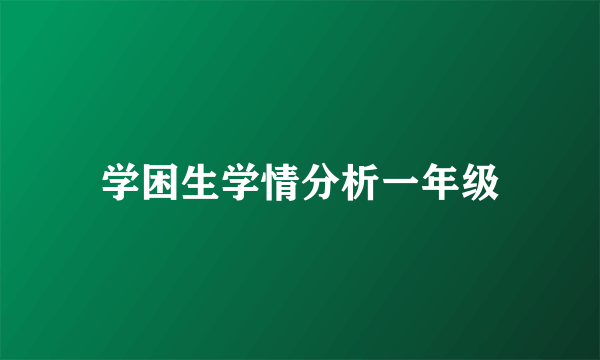 学困生学情分析一年级