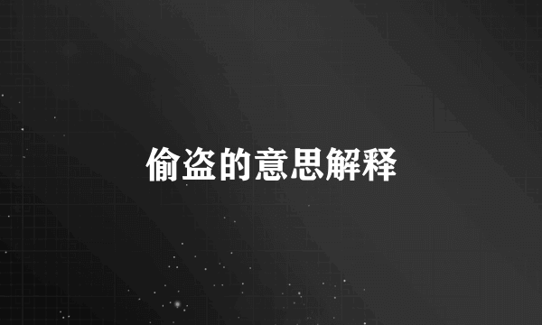 偷盗的意思解释