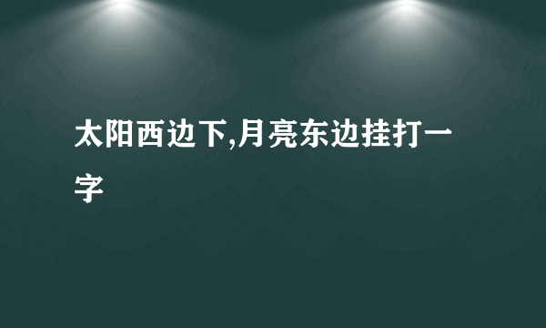 太阳西边下,月亮东边挂打一字