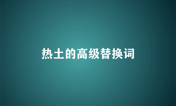 热土的高级替换词
