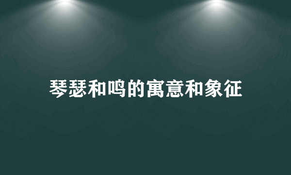 琴瑟和鸣的寓意和象征