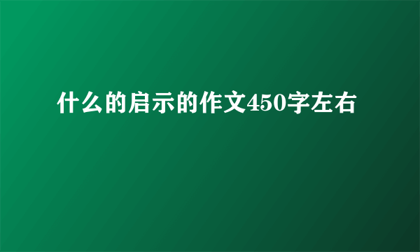 什么的启示的作文450字左右