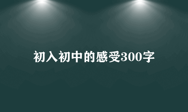 初入初中的感受300字