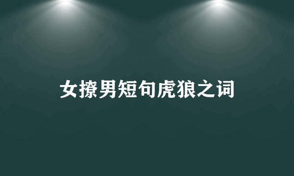 女撩男短句虎狼之词