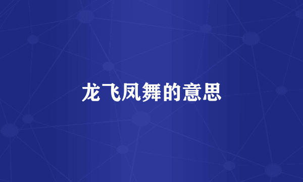龙飞凤舞的意思