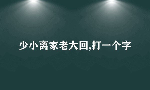 少小离家老大回,打一个字