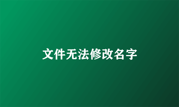 文件无法修改名字