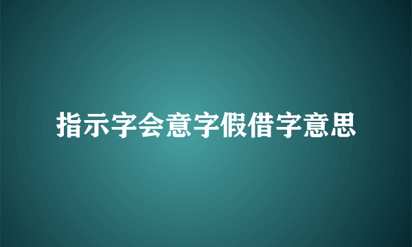 指示字会意字假借字意思