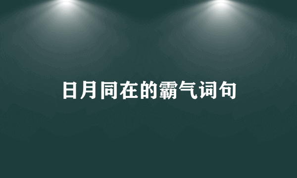 日月同在的霸气词句