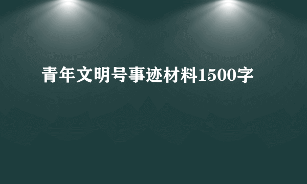青年文明号事迹材料1500字