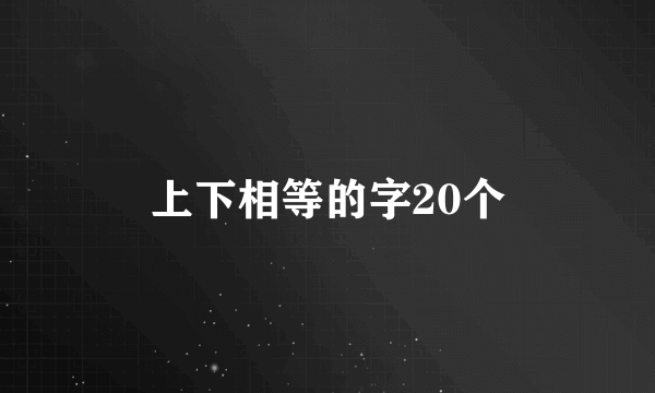 上下相等的字20个