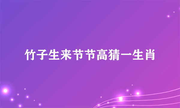 竹子生来节节高猜一生肖