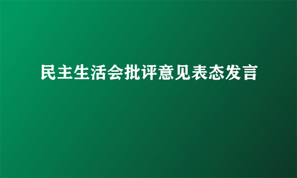 民主生活会批评意见表态发言