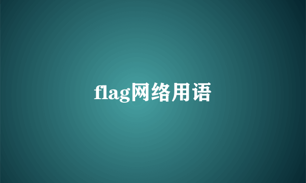flag网络用语