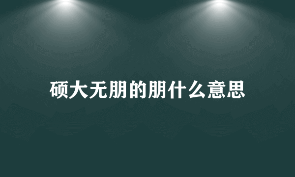 硕大无朋的朋什么意思